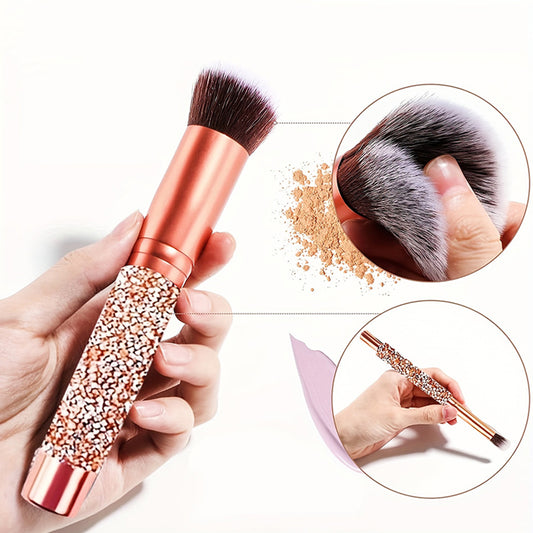10-Piece Luxury Makeup Brush Set – Crystal Diamond Handle